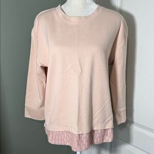 J. Crew Women's Blush Pink Layered sequin Look Sweatshirt Size M
